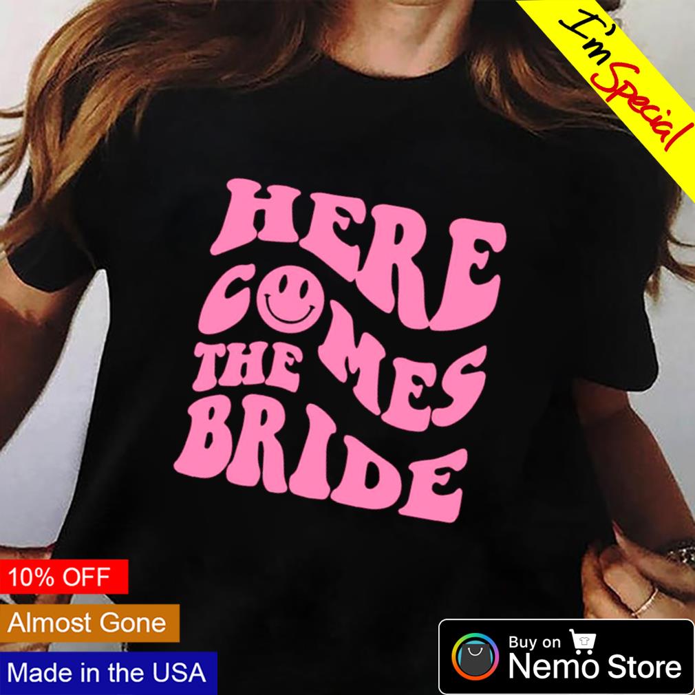 Here comes the bride retro smiley face - Adult & Kids T-Shirts, Sweatshirts & Hoodies apparel design preview 2