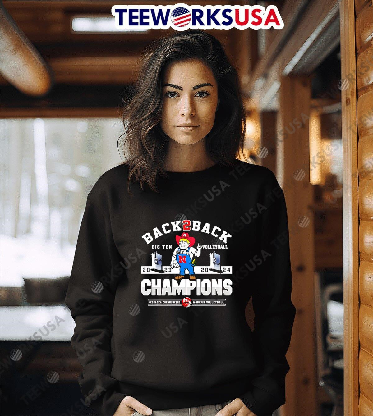 Nebraska Cornhuskers back 2 champions - Adult & Kids T-Shirts, Sweatshirts & Hoodies apparel design preview 6