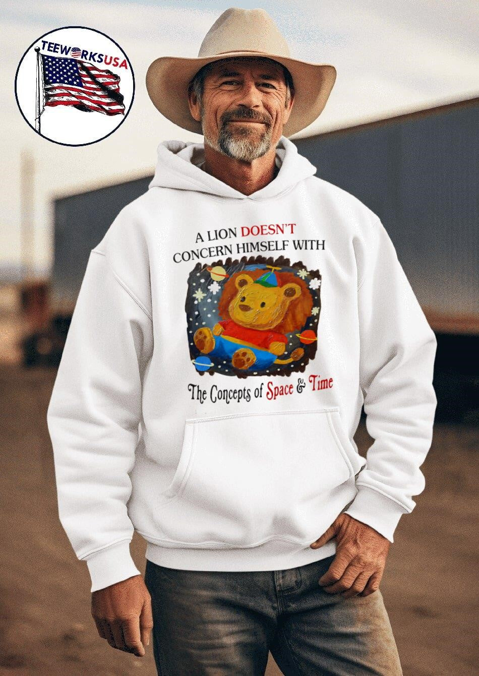 A lion does concern himself with the concepts of - Adult & Kids T-Shirts, Sweatshirts & Hoodies apparel design preview 2