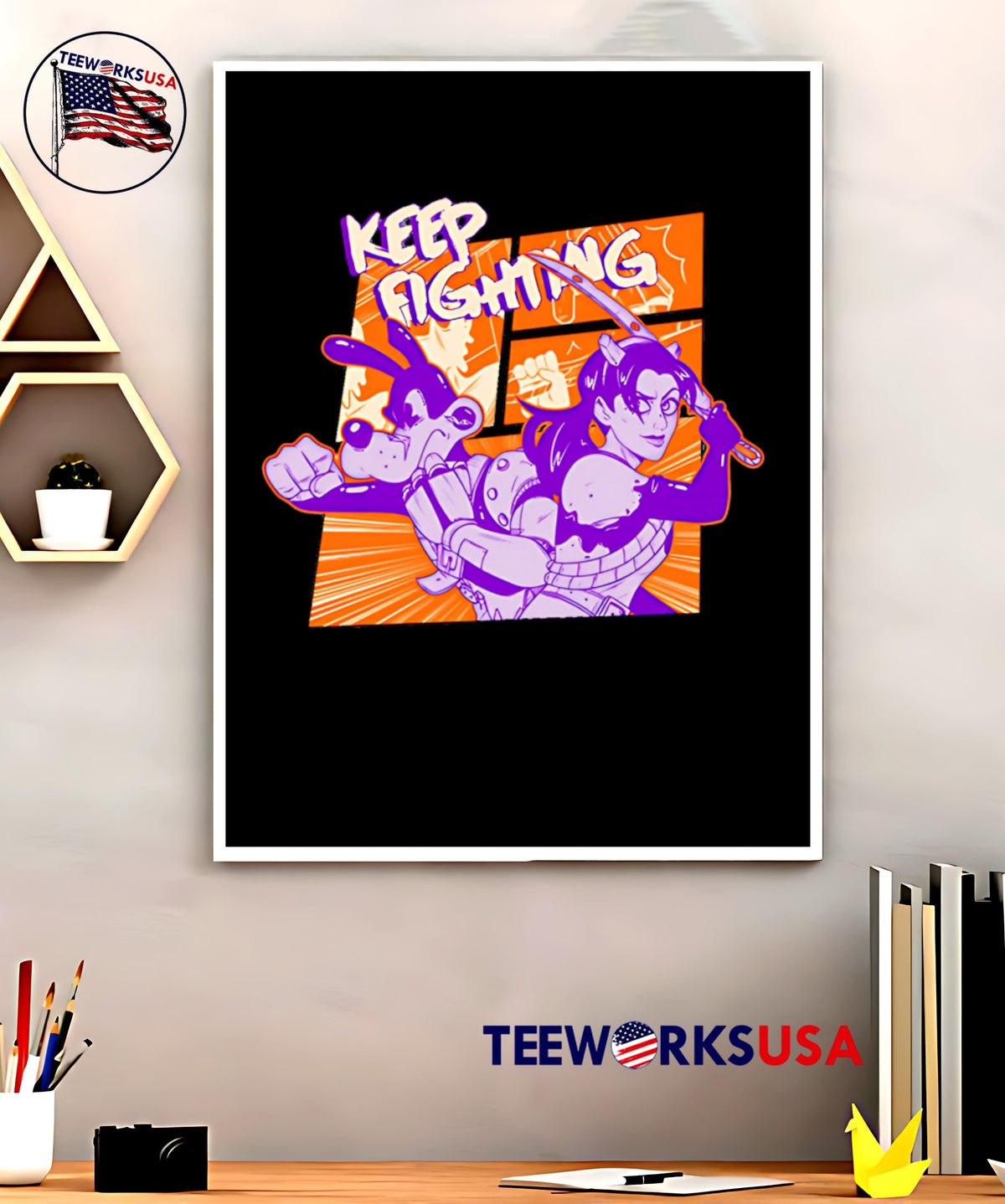 Keep Fighting Bendy classic - Adult & Kids T-Shirts, Sweatshirts & Hoodies apparel design preview 5