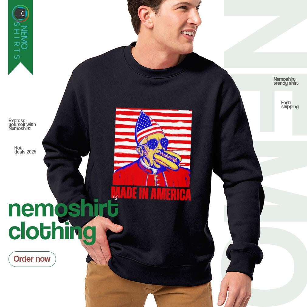 Made in America Pope Leo XIV Chicago hot dog - Adult & Kids T-Shirts, Sweatshirts & Hoodies apparel design preview 4