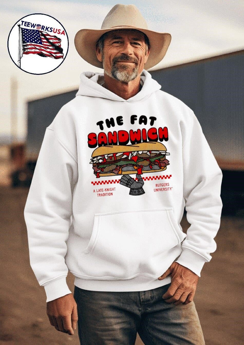Rutgers Scarlet Knights the fat sandwich a - Adult & Kids T-Shirts, Sweatshirts & Hoodies apparel design preview 2