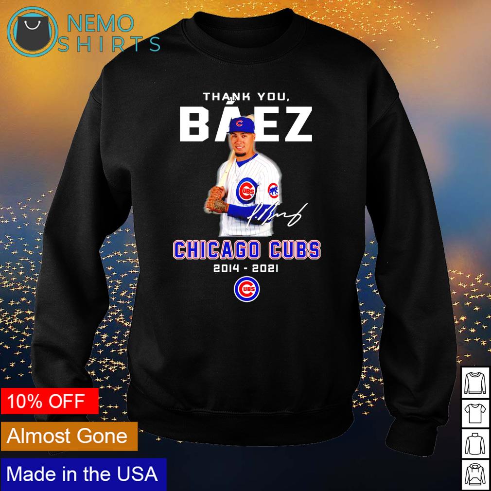 Thank you Baez Chicago Cubs 2014 2021 signature - Adult & Kids T-Shirts, Sweatshirts & Hoodies apparel design preview 4
