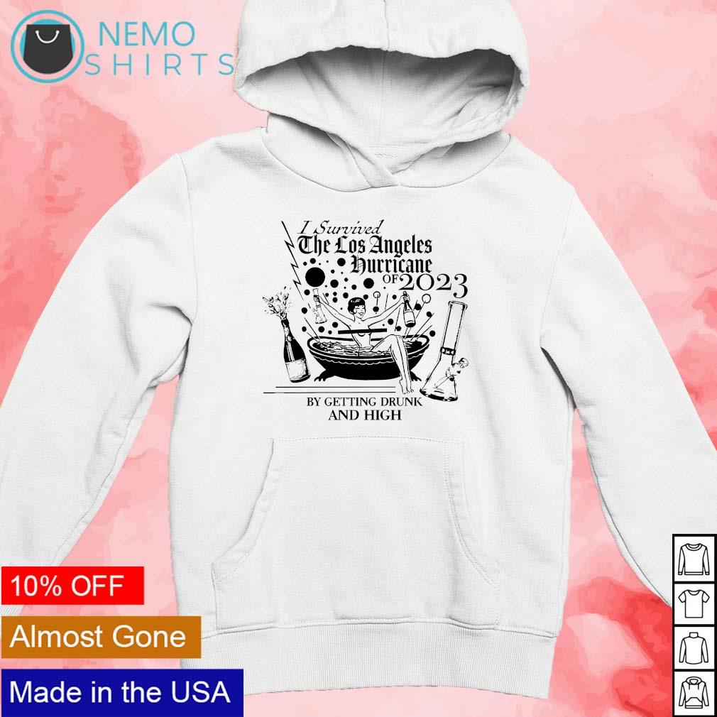 I survived the Los Angeles hurricane of 2023 by - Adult & Kids T-Shirts, Sweatshirts & Hoodies apparel design preview 2