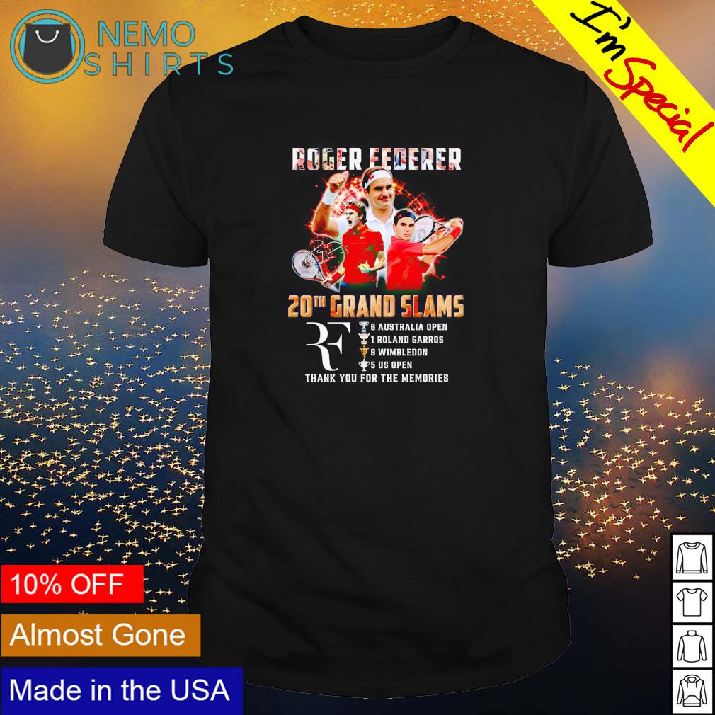 Roger Federer 20th Grand Slams thank you for the - Adult & Kids T-Shirts, Sweatshirts & Hoodies apparel design preview 1