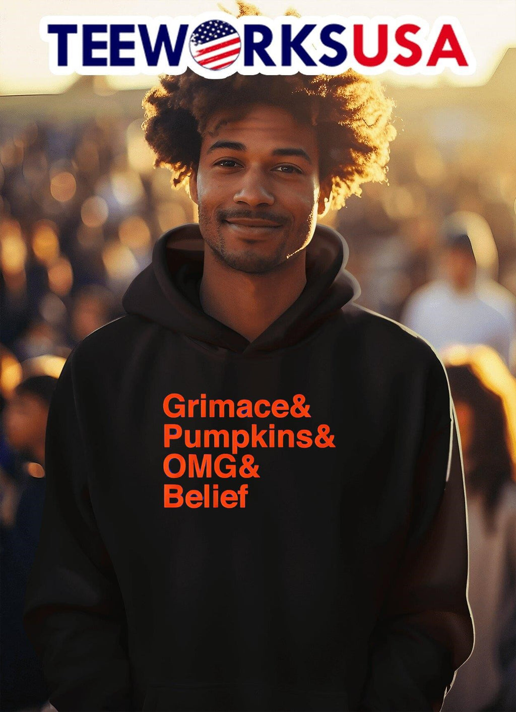 Grimace pumpkin OMG and Belief - Adult & Kids T-Shirts, Sweatshirts & Hoodies apparel design preview 2