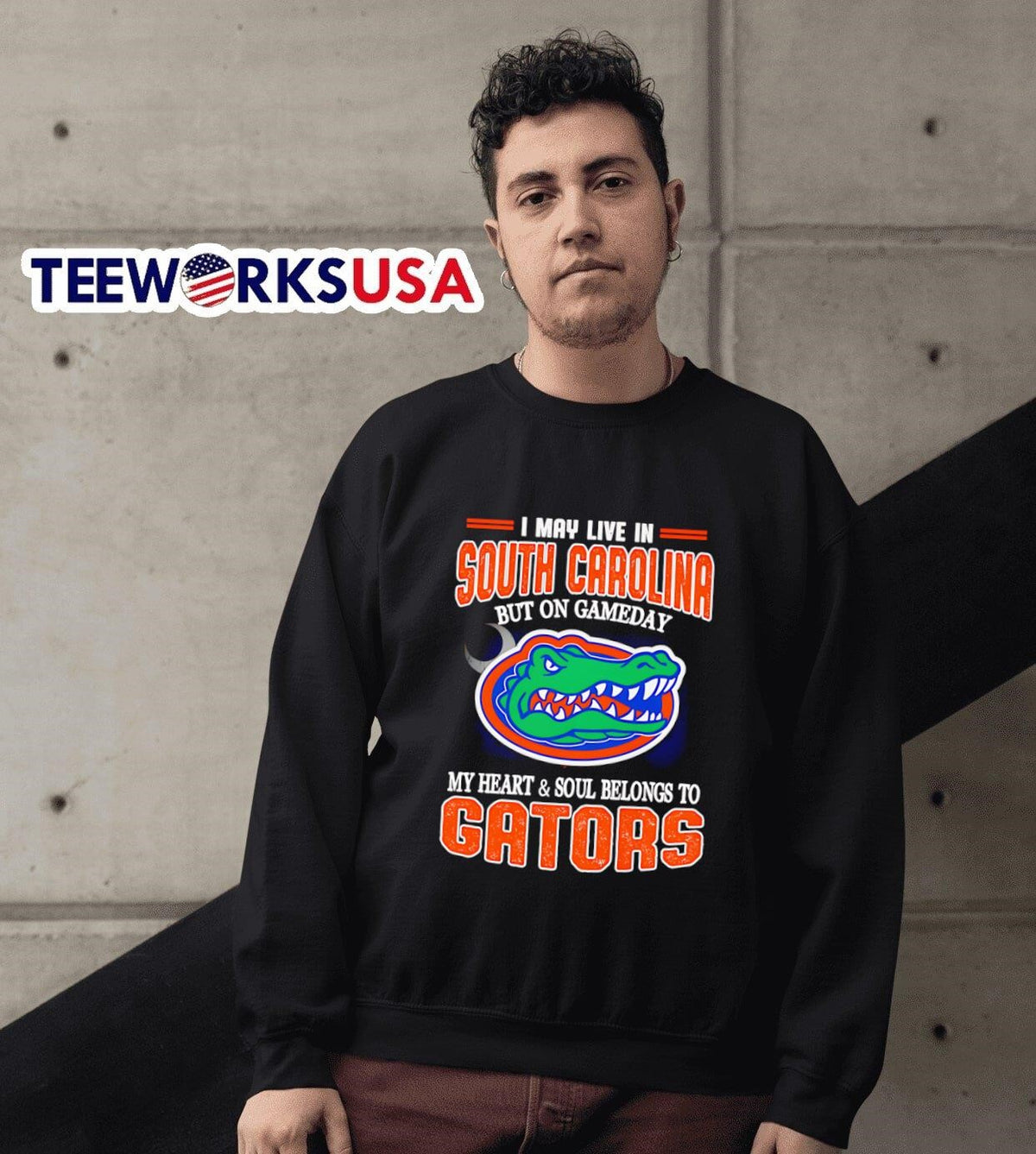 I may live in South Carolina but one gameday my heart - Adult & Kids T-Shirts, Sweatshirts & Hoodies apparel design preview 6