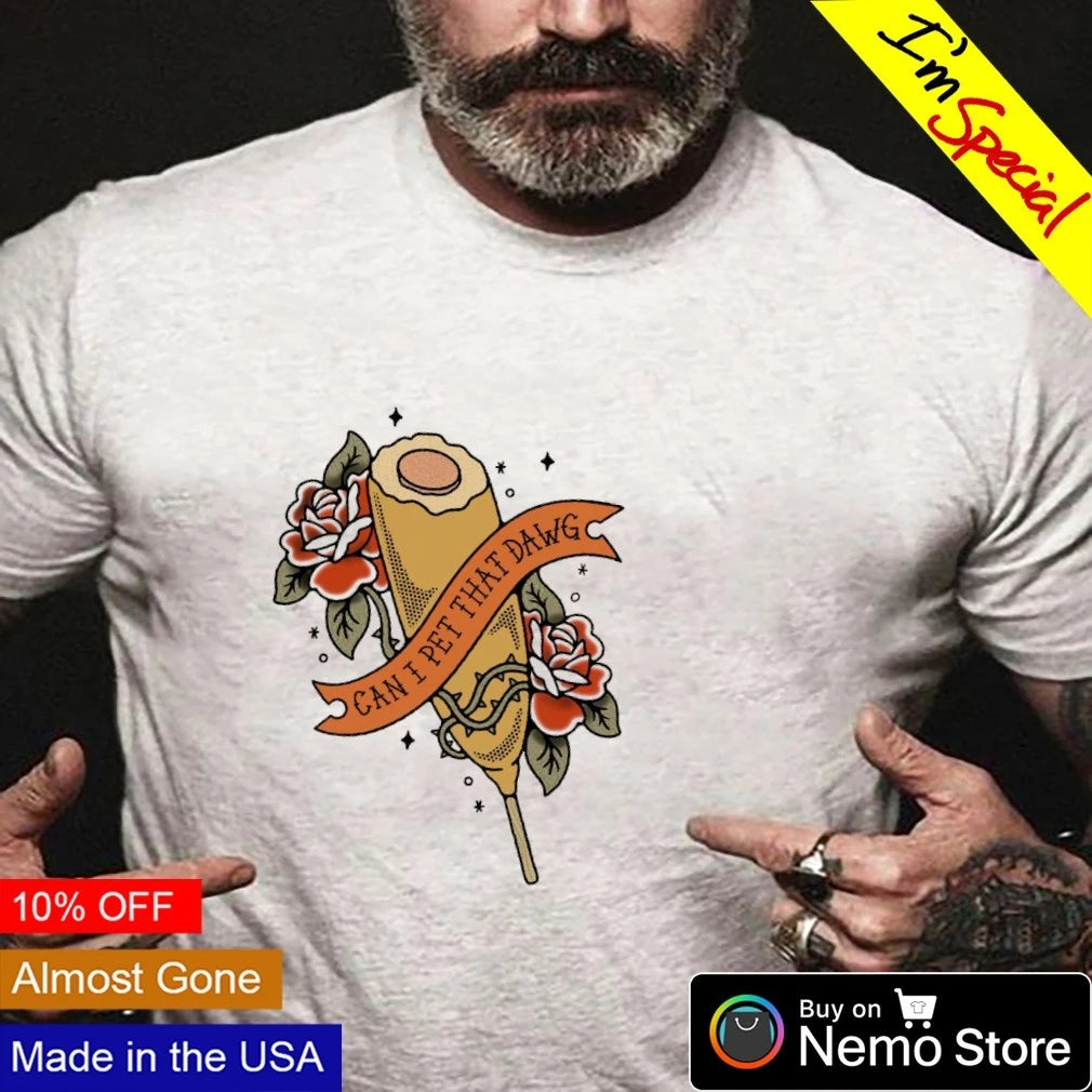 Can I Pet That Dawg Corn Dog Style - Adult & Kids T-Shirts, Sweatshirts & Hoodies apparel design preview 3