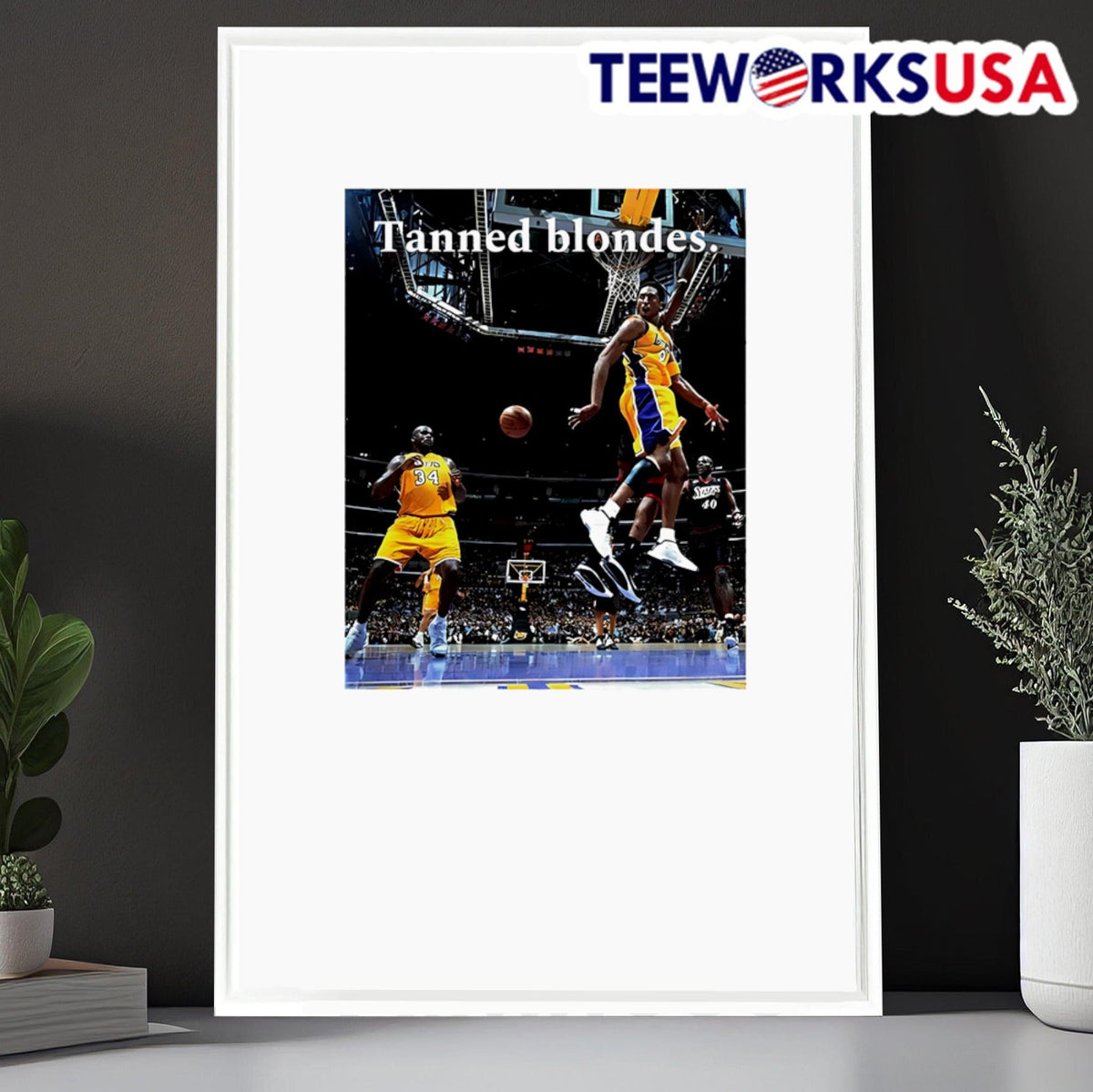 Tanned blondes Kobe Bryant and Shaquille O'Neal - Adult & Kids T-Shirts, Sweatshirts & Hoodies apparel design preview 6