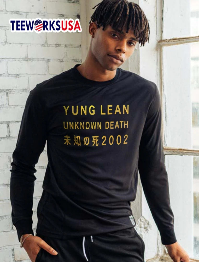 Unknown Death Yung Lean 2002 Yellow Japanese Kanji - Adult & Kids T-Shirts, Sweatshirts & Hoodies apparel design preview 5