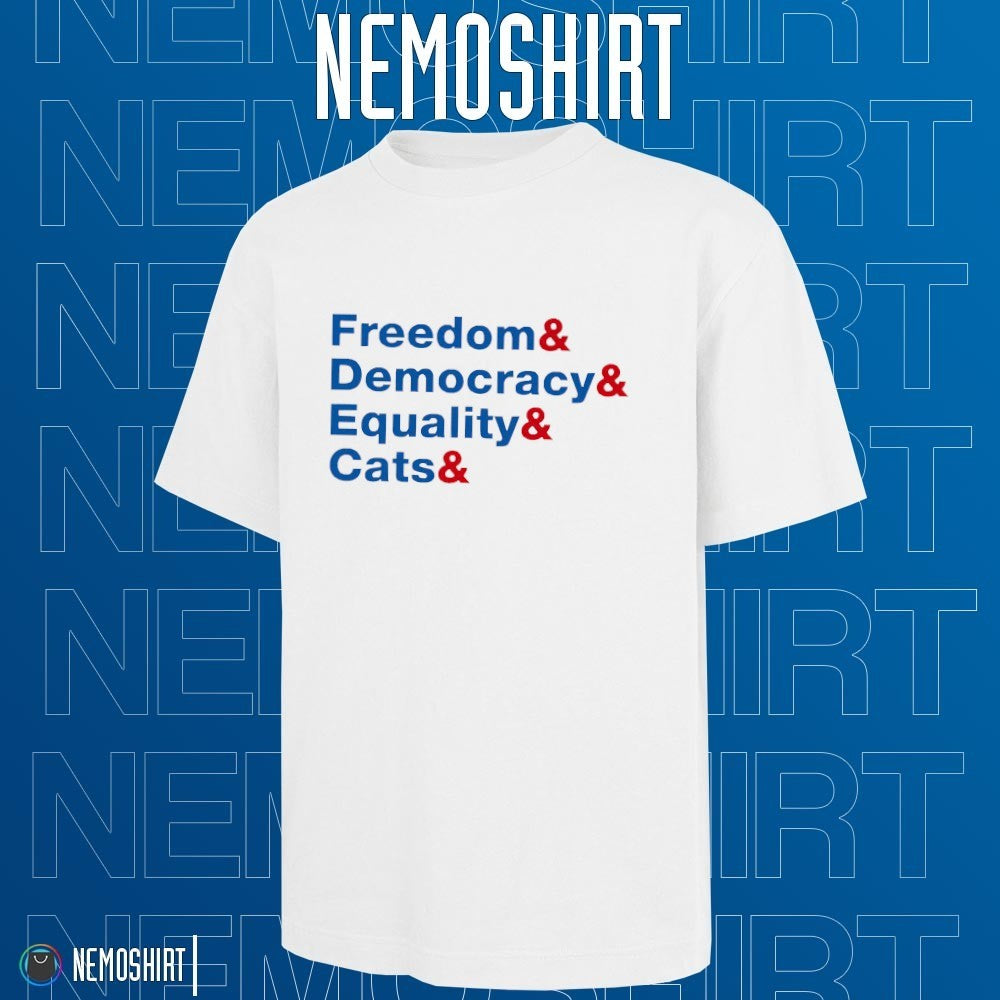 Freedom and democracy equality cats - Adult & Kids T-Shirts, Sweatshirts & Hoodies apparel design preview 1