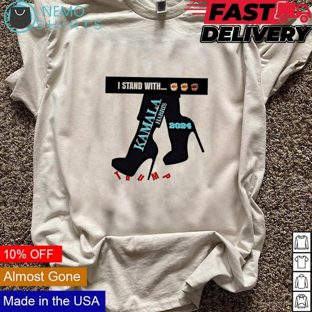 Kamala Harris heels beat Trump I stand with blue - Adult & Kids T-Shirts, Sweatshirts & Hoodies apparel design preview 3