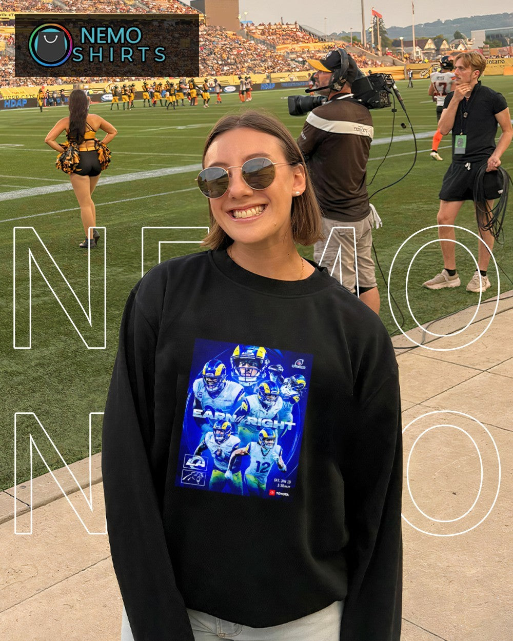 Earn the right Los Angeles Rams all in us player - Adult & Kids T-Shirts, Sweatshirts & Hoodies apparel design preview 4