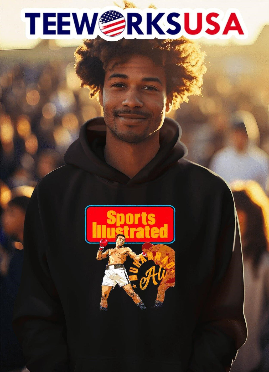Muhammad Ali sports illustrated uppercut - Adult & Kids T-Shirts, Sweatshirts & Hoodies apparel design preview 2