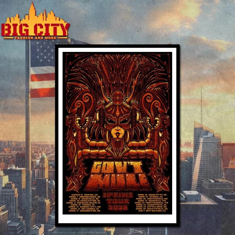 Gov't Mule Band Spring Tour 2026 Poster - Adult & Kids T-Shirts, Sweatshirts & Hoodies apparel design preview 4