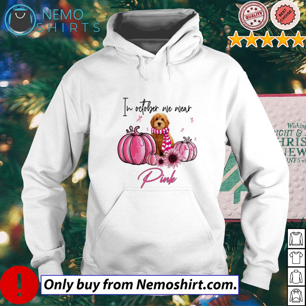 In October we wear pink cancer Goldendoodle - Adult & Kids T-Shirts, Sweatshirts & Hoodies apparel design preview 3