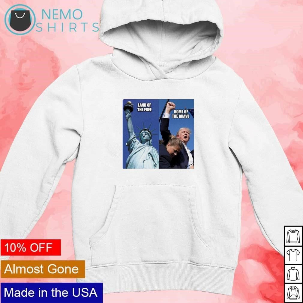 Statue of Liberty land the free Trump home brave - Adult & Kids T-Shirts, Sweatshirts & Hoodies apparel design preview 2