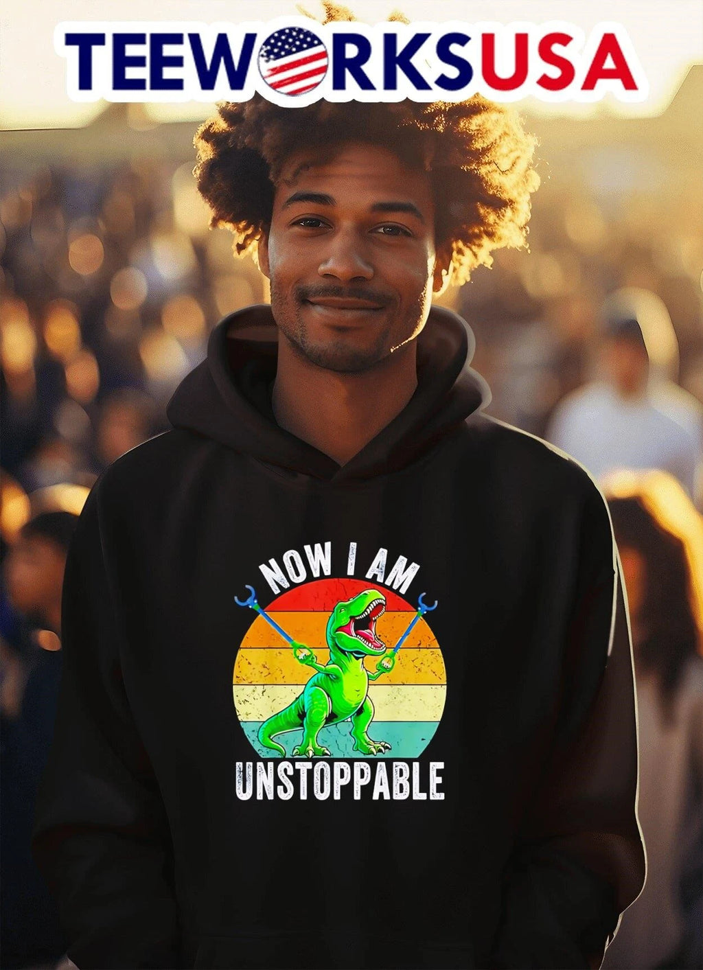 Now I Am Unstoppable T Rex - Adult & Kids T-Shirts, Sweatshirts & Hoodies apparel design preview 2