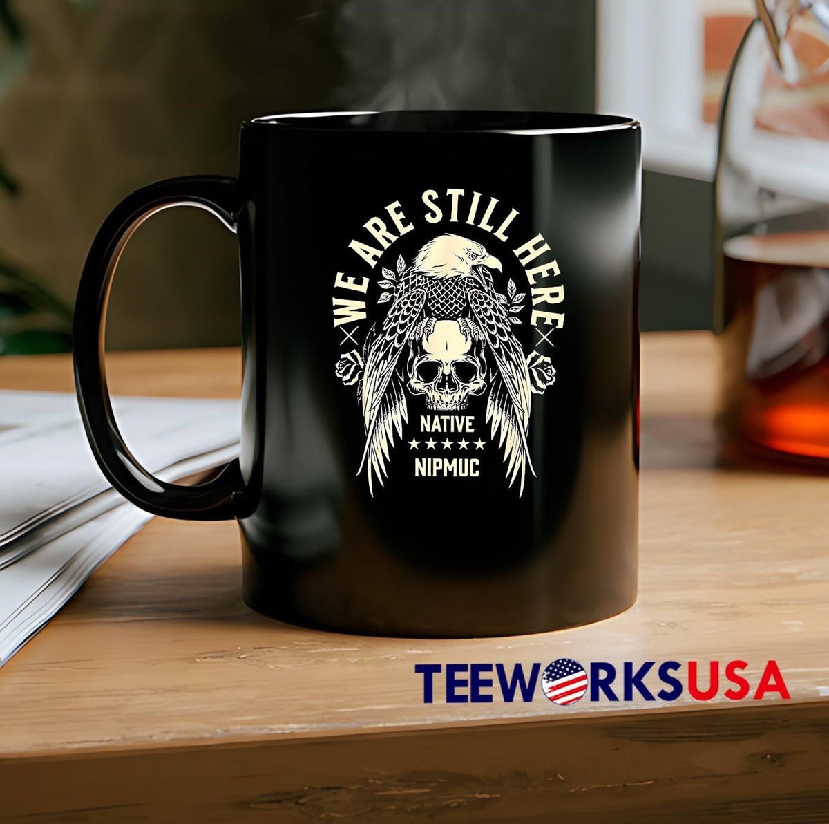 We Are Still Here Native American skull - Adult & Kids T-Shirts, Sweatshirts & Hoodies apparel design preview 2