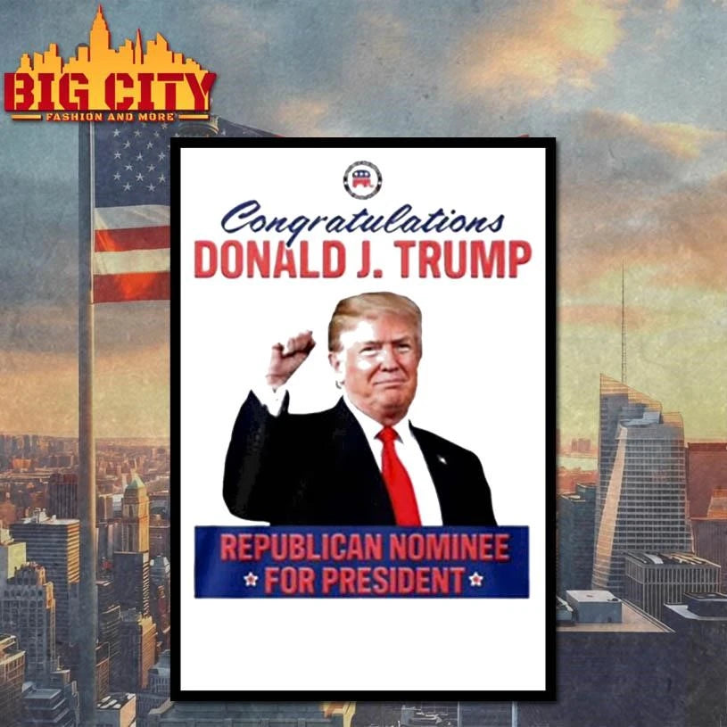 Congratulations Donald J Trump Republican Nominee For - Adult & Kids T-Shirts, Sweatshirts & Hoodies apparel design preview 4