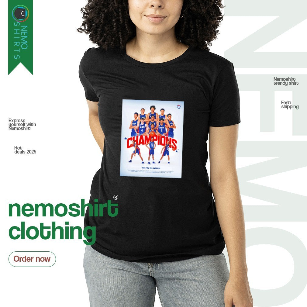 USA basketball 2025 FIBA U16 Americup champions - Adult & Kids T-Shirts, Sweatshirts & Hoodies apparel design preview 3