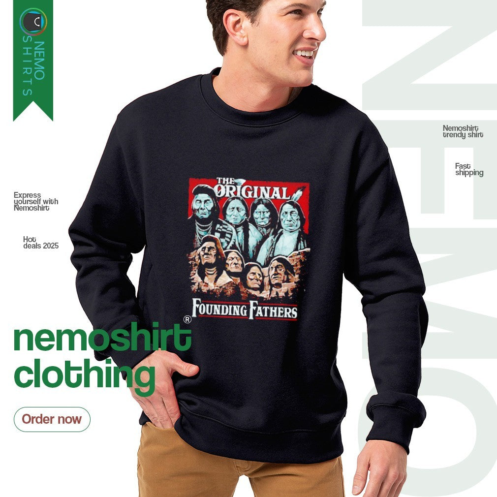 The original founding fathers mount rushmore native - Adult & Kids T-Shirts, Sweatshirts & Hoodies apparel design preview 4