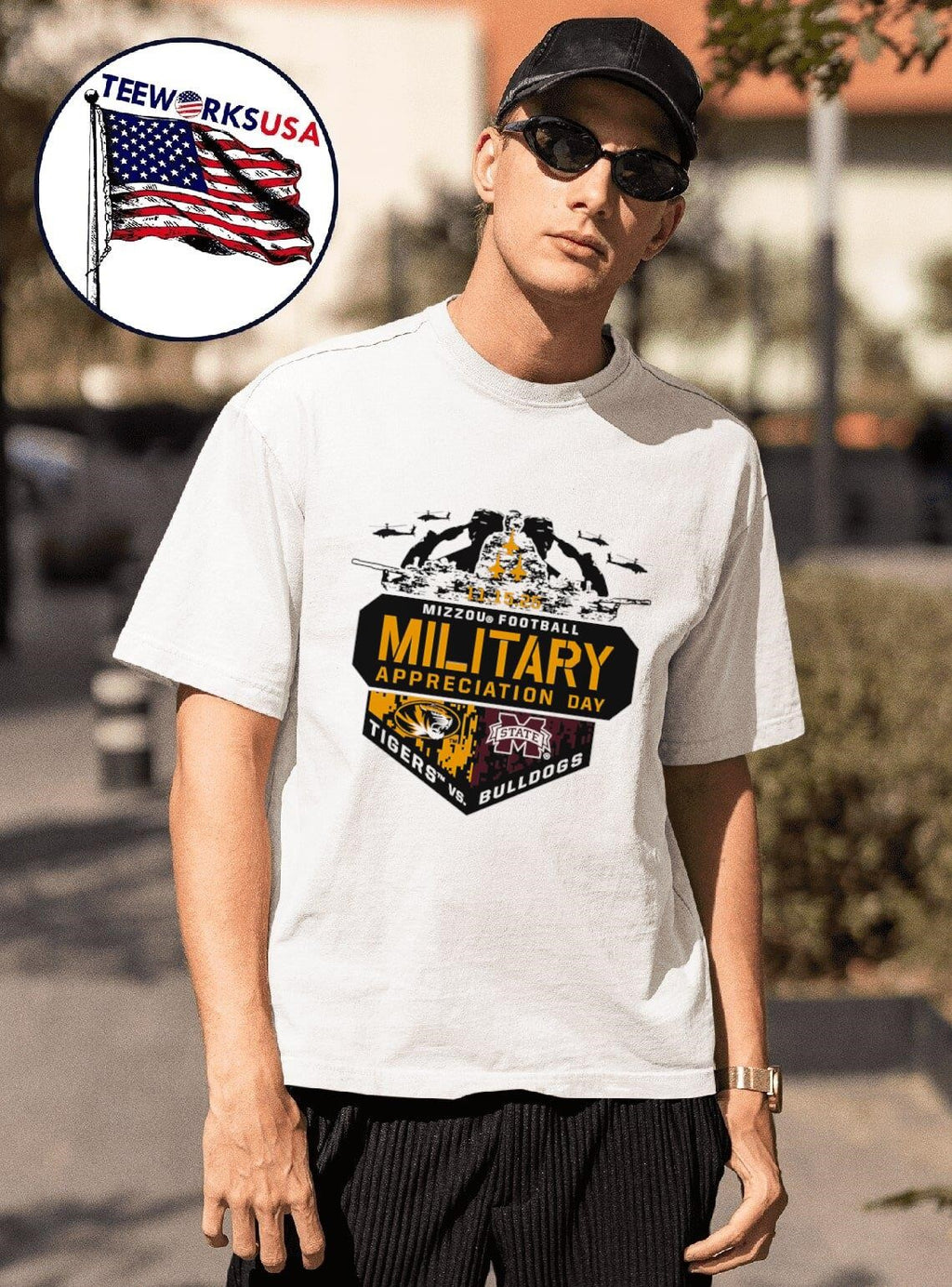 Military Appreciation Day Mizzou Tiger vs Mississippi - Adult & Kids T-Shirts, Sweatshirts & Hoodies apparel design preview 1