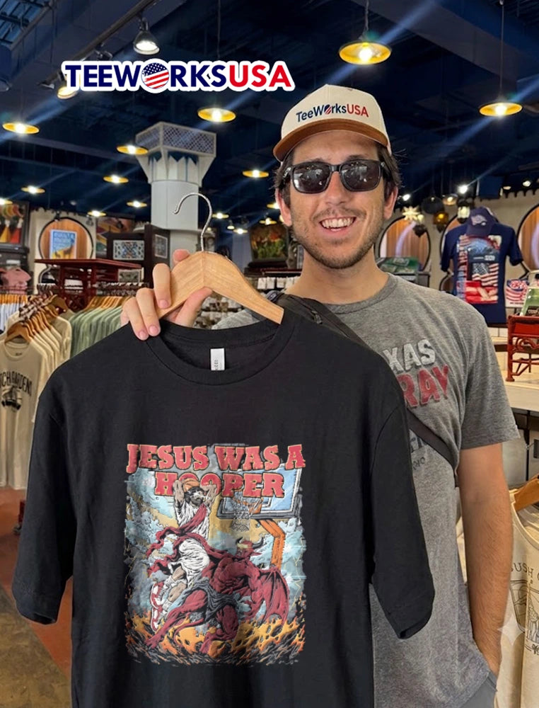 Jesus Was A Hooper And Devil Basketball Slam Dunk - Adult & Kids T-Shirts, Sweatshirts & Hoodies apparel design preview 2