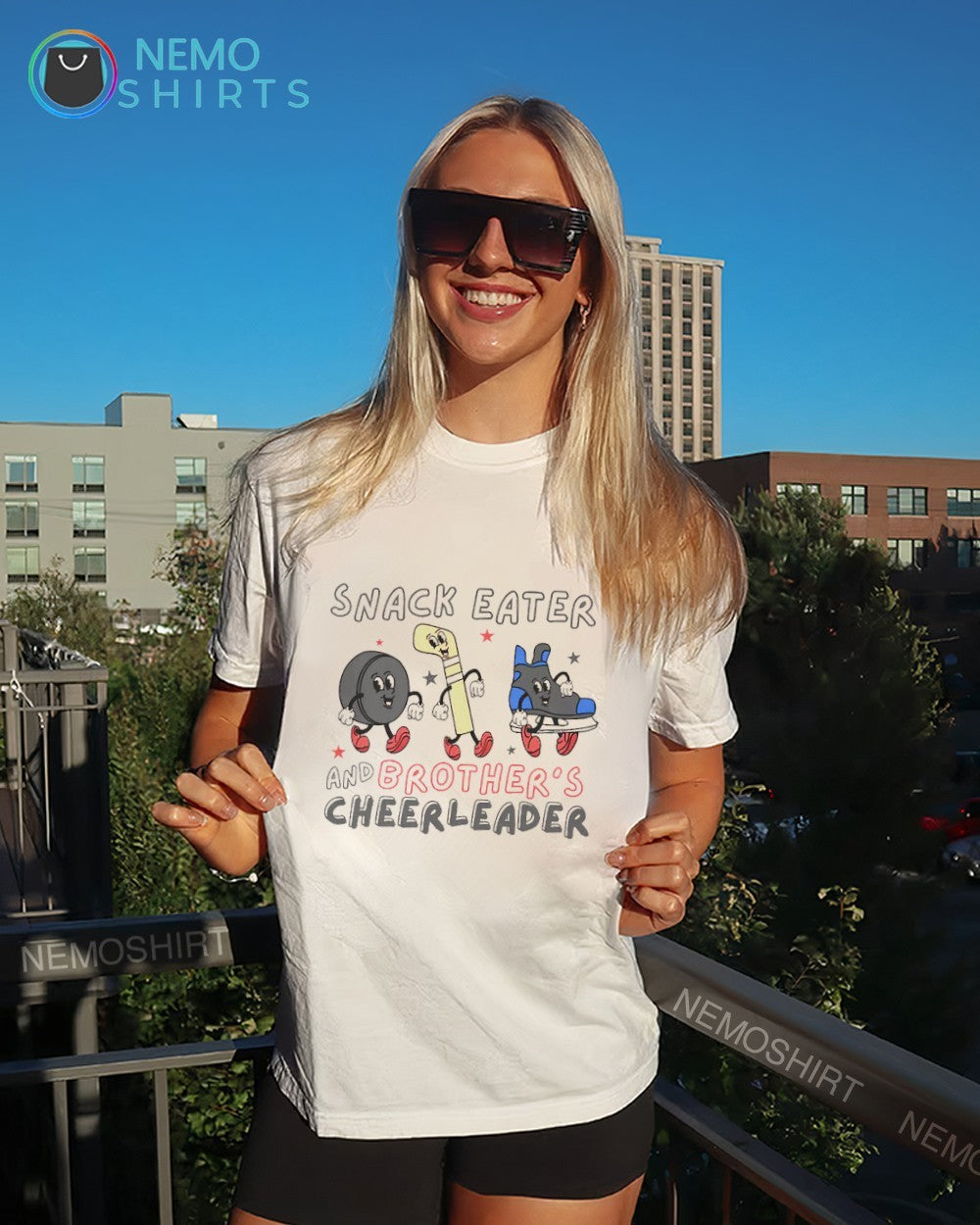 Snack eater and brother's cheerleader hockey - Adult & Kids T-Shirts, Sweatshirts & Hoodies apparel design preview 4