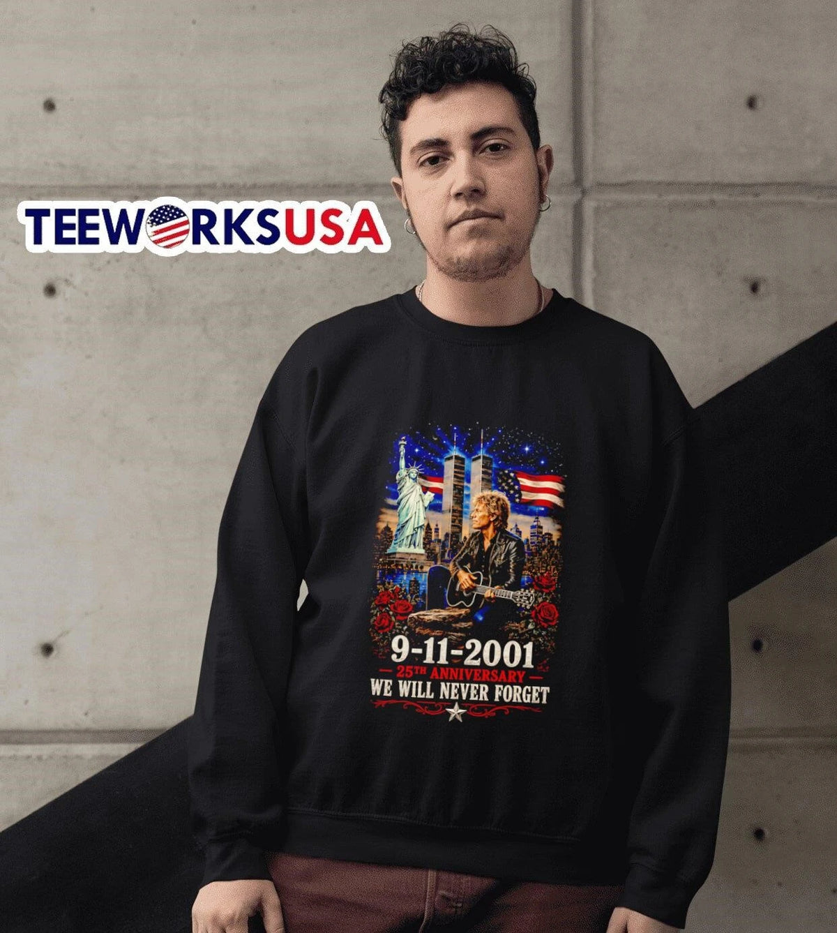 9-11-2001 25Th Anniversary We Will Never Forget Jon - Adult & Kids T-Shirts, Sweatshirts & Hoodies apparel design preview 6