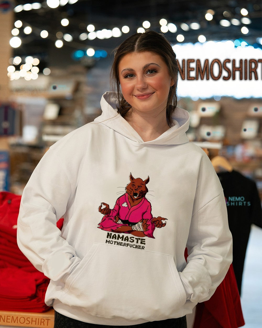 Master Splinter Ninja meditating - Adult & Kids T-Shirts, Sweatshirts & Hoodies apparel design preview 3