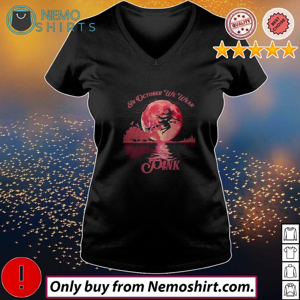 In October we wear pink Witch Halloween cancer guitar - Adult & Kids T-Shirts, Sweatshirts & Hoodies apparel design preview 5