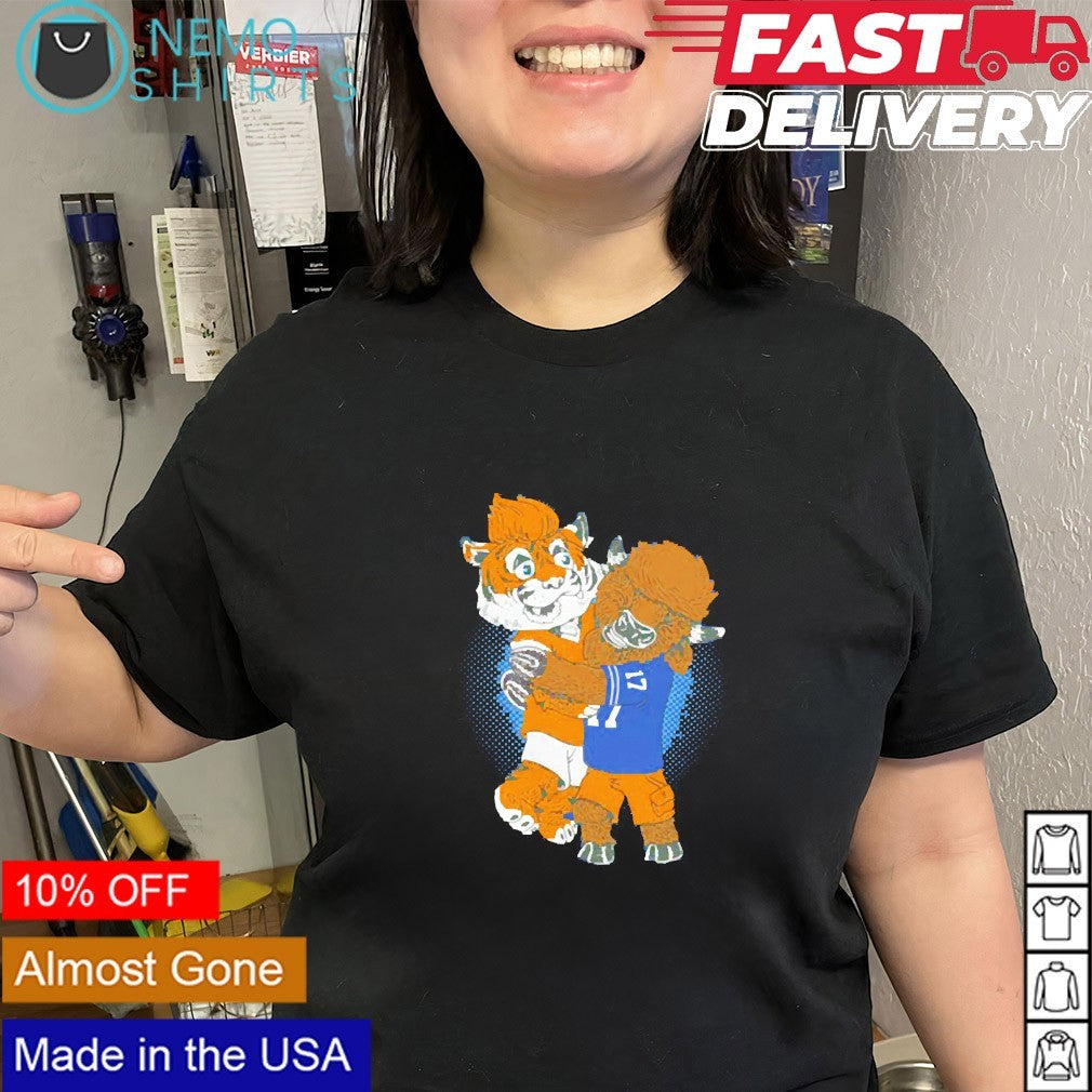 Buffalo bills hug Cincinnati Bengals mascot - Adult & Kids T-Shirts, Sweatshirts & Hoodies apparel design preview 3
