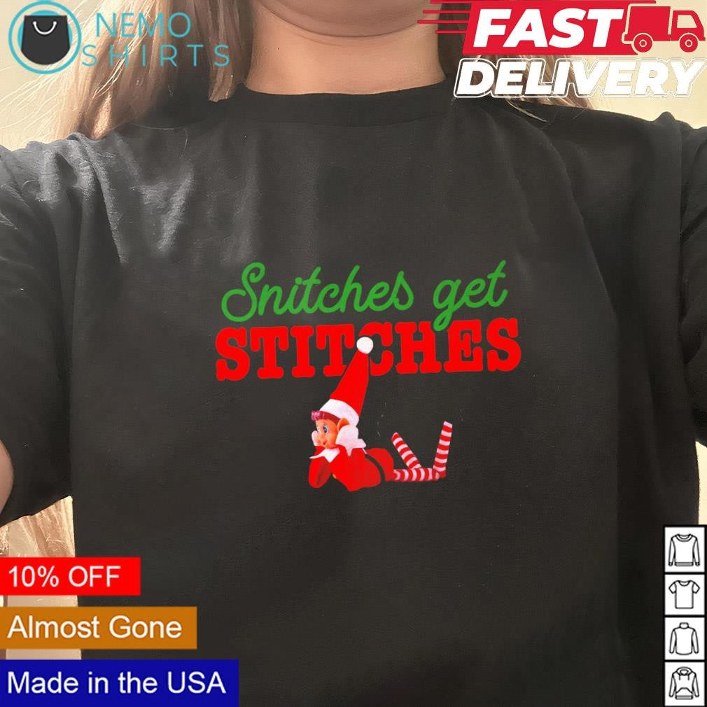 Elf snitches get stitches Christmas - Adult & Kids T-Shirts, Sweatshirts & Hoodies apparel design preview 3