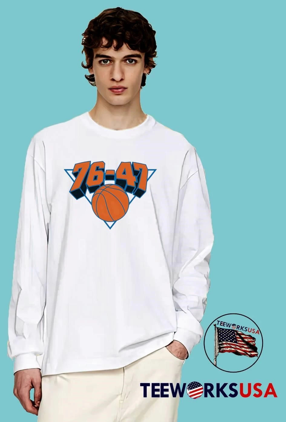 New York Knicks Scoreboard 76-47 Basketball - Adult & Kids T-Shirts, Sweatshirts & Hoodies apparel design preview 3