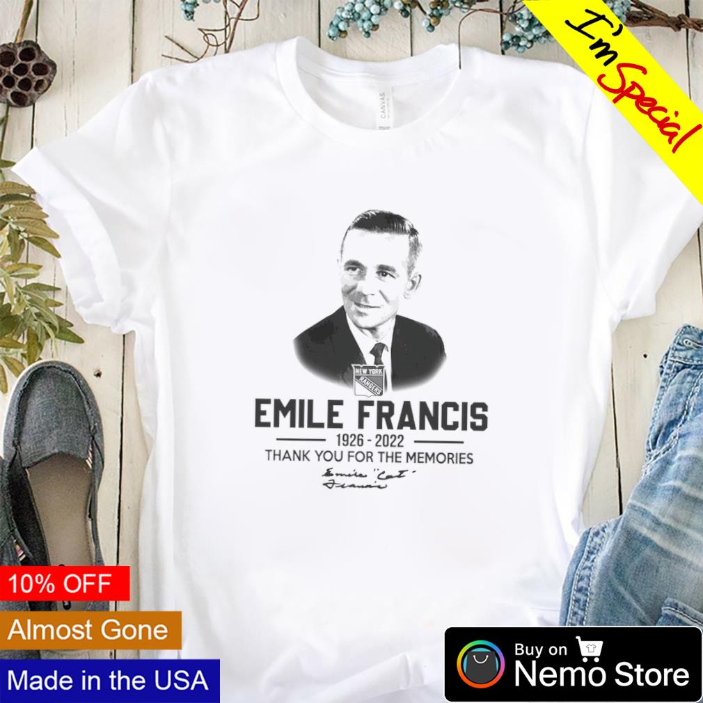Emile Francis 1926 2022 thank you for the memories - Adult & Kids T-Shirts, Sweatshirts & Hoodies apparel design preview 1