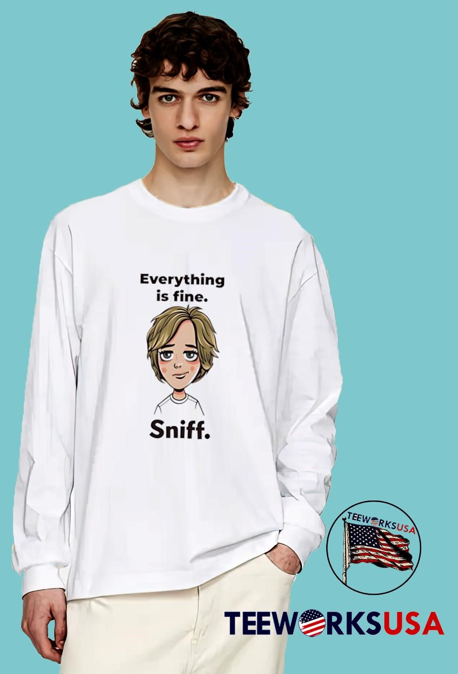 Everything Is Fine Sniff cartoon - Adult & Kids T-Shirts, Sweatshirts & Hoodies apparel design preview 4