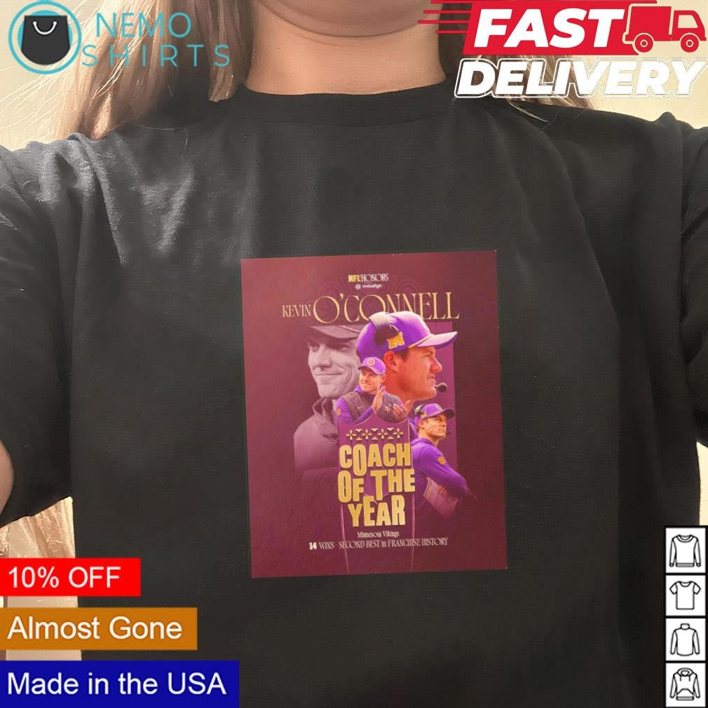 Minnesota Vikings Kevin O'Connell coach of the year - Adult & Kids T-Shirts, Sweatshirts & Hoodies apparel design preview 3
