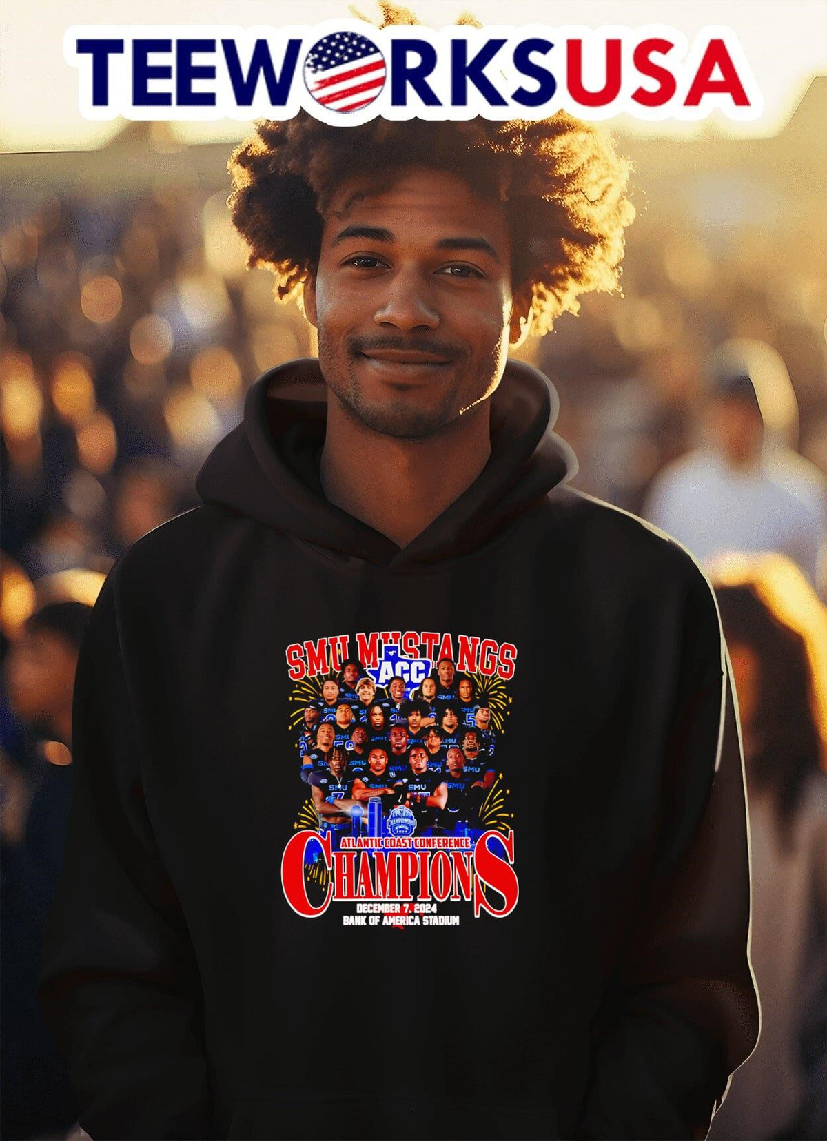 SMU Mustangs Atlantic Coast Conference Champions - Adult & Kids T-Shirts, Sweatshirts & Hoodies apparel design preview 2
