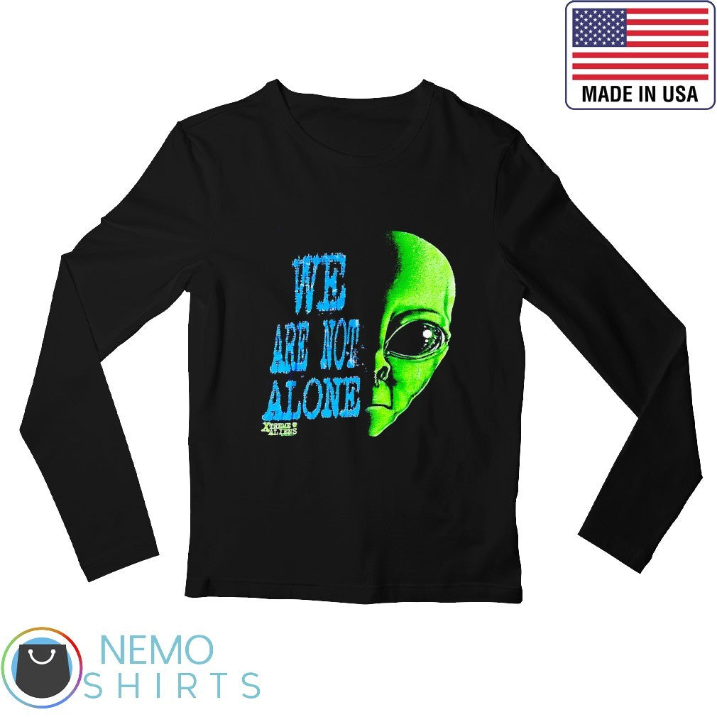 We are not alone green alien vintage - Adult & Kids T-Shirts, Sweatshirts & Hoodies apparel design preview 3