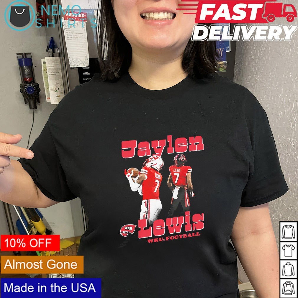 Jaylen Lewis 90s portrait WKU football - Adult & Kids T-Shirts, Sweatshirts & Hoodies apparel design preview 3