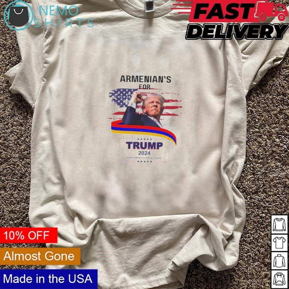 Armenian's for Trump 2024 make America great again - Adult & Kids T-Shirts, Sweatshirts & Hoodies apparel design preview 3