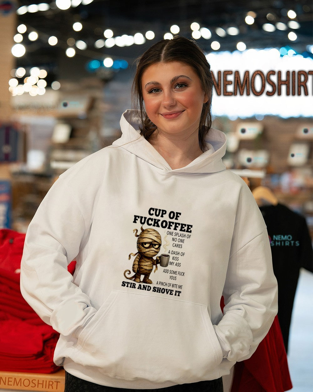 Mummy cup of fuckoffee one splash no cares a dash - Adult & Kids T-Shirts, Sweatshirts & Hoodies apparel design preview 3