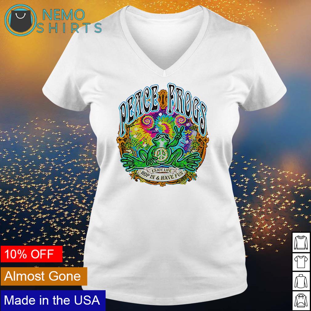 Peace frogs enjoy life hop in and have fun - Adult & Kids T-Shirts, Sweatshirts & Hoodies apparel design preview 5