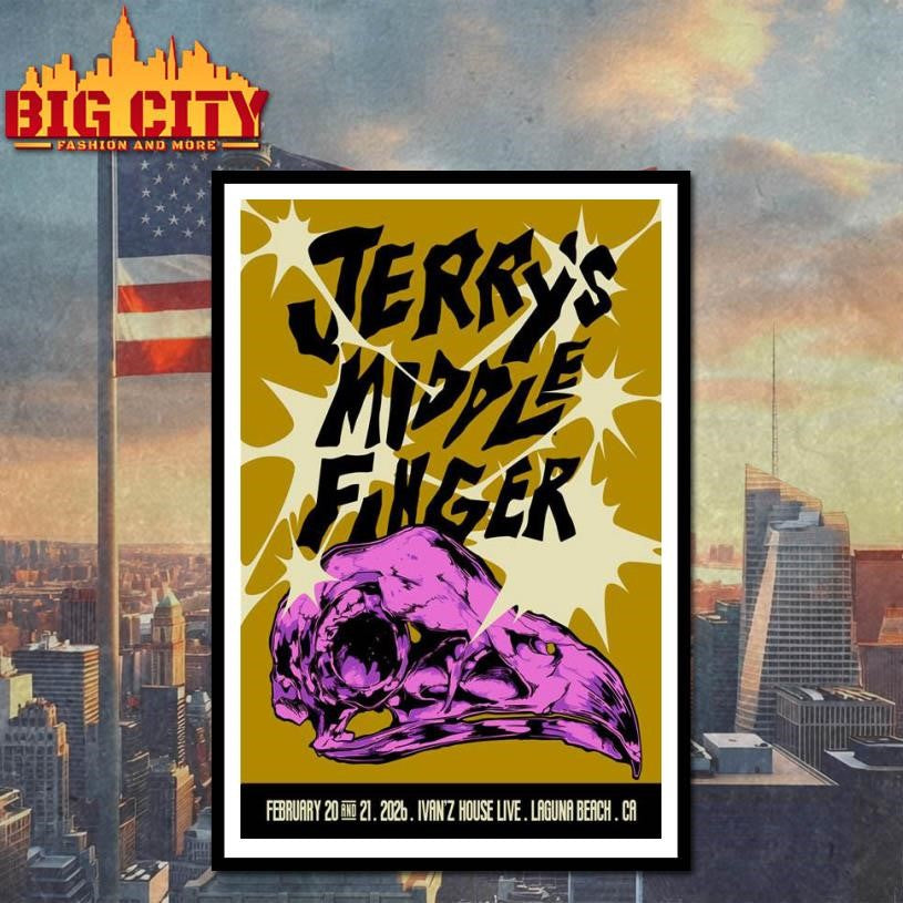 Jerry's Middle Finger Feb 20 21 2026 Laguna's Beach - Adult & Kids T-Shirts, Sweatshirts & Hoodies apparel design preview 4