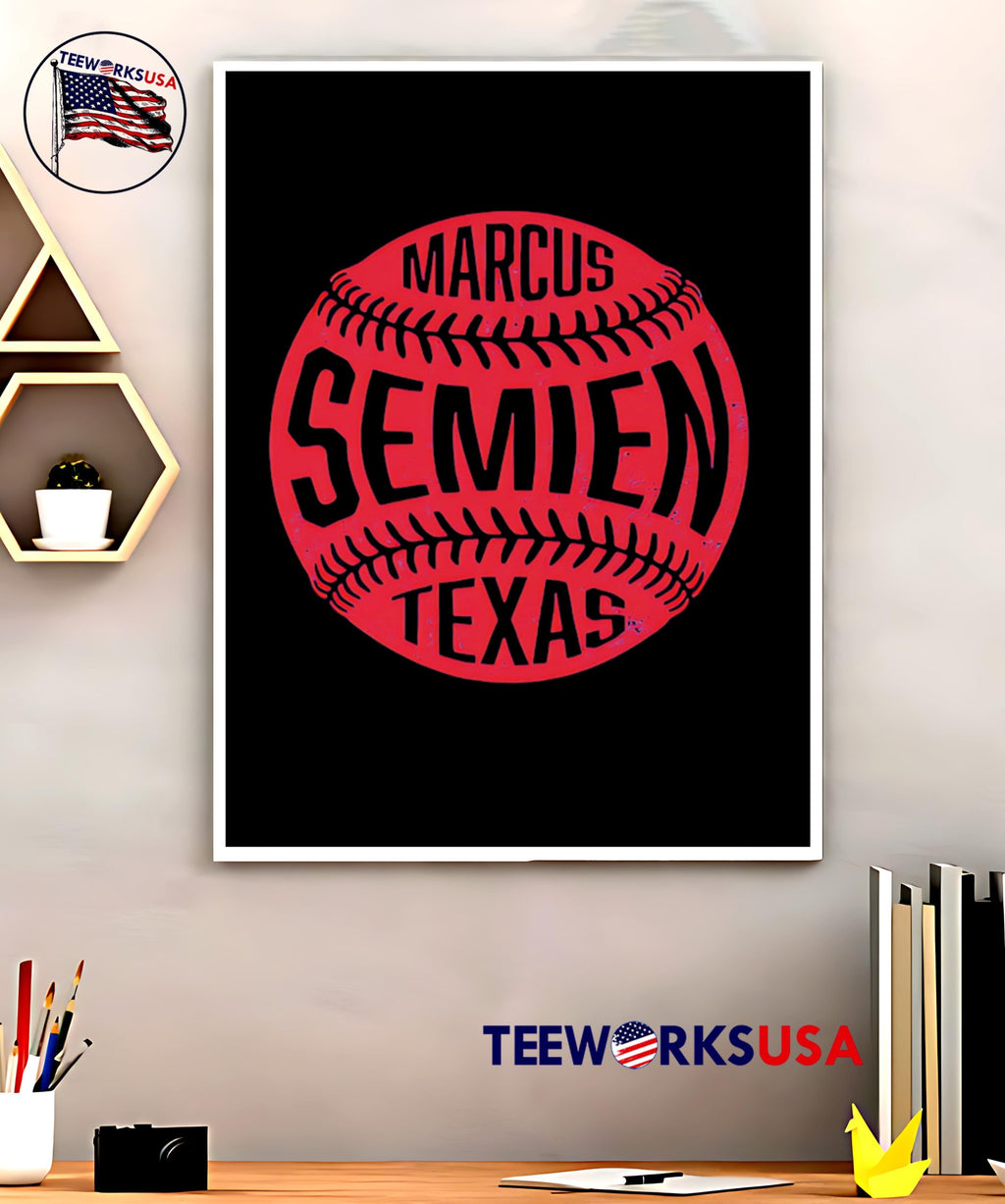 Marcus Semien Texas Vintage Baseball - Adult & Kids T-Shirts, Sweatshirts & Hoodies apparel design preview 5