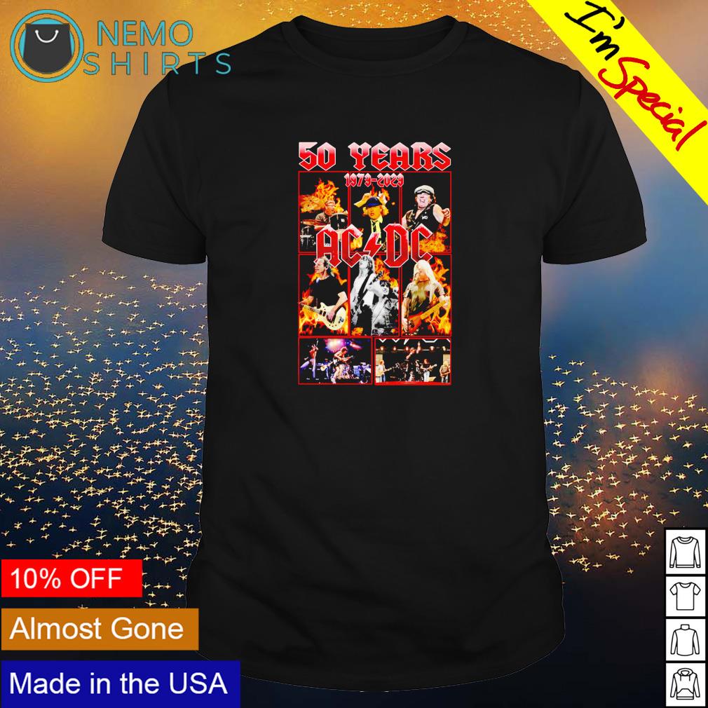 AC DC 50 years 1973 2023 signatures - Adult & Kids T-Shirts, Sweatshirts & Hoodies apparel design preview 1