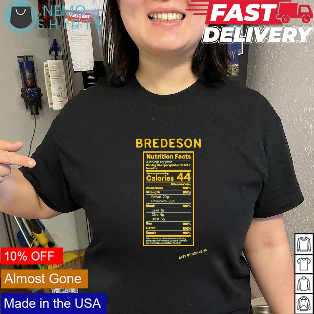 Michigan Wolverines Bredeson nutrition facts - Adult & Kids T-Shirts, Sweatshirts & Hoodies apparel design preview 3