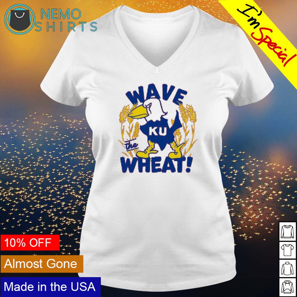 Wave the Wheat vintage Jayhawk mascot - Adult & Kids T-Shirts, Sweatshirts & Hoodies apparel design preview 5