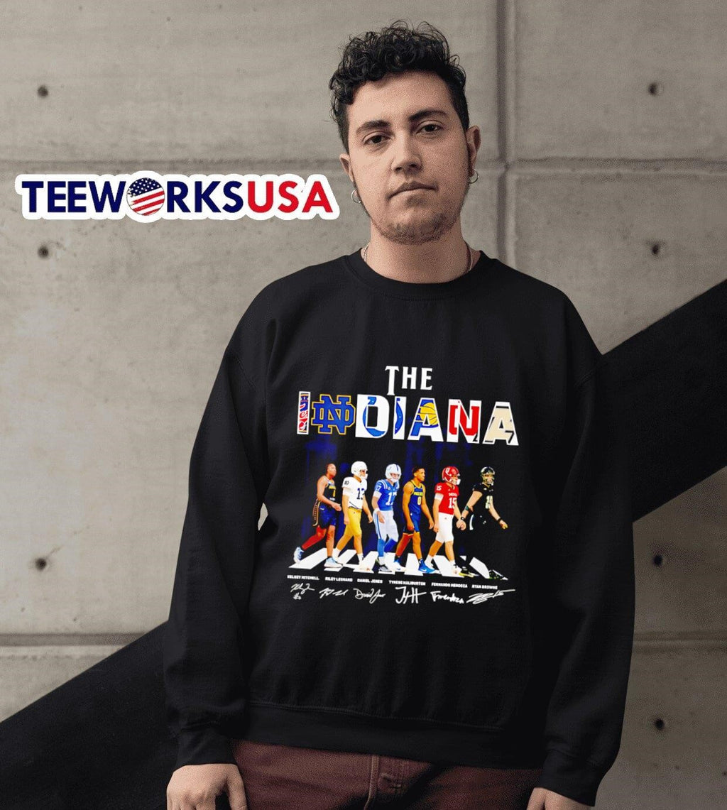 The Indiana Abbey Road signatures - Adult & Kids T-Shirts, Sweatshirts & Hoodies apparel design preview 6